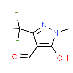 ChemSpider 2D Image | 5-Hydroxy-1-methyl-3-trifluoromethyl-1H-pyrazole-4-carbaldehyde | C6H5F3N2O2