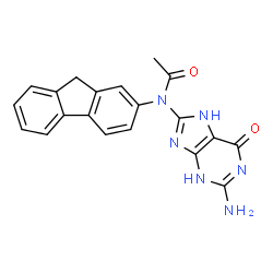 ChemSpider 2D Image | N-(2-Amino-6-oxo-6,7-dihydro-3H-purin-8-yl)-N-(9H-fluoren-2-yl)acetamide | C20H16N6O2