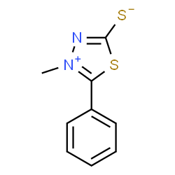 ChemSpider 2D Image | 3-Methyl-2-phenyl-1,3,4-thiadiazol-3-ium-5-thiolate | C9H8N2S2
