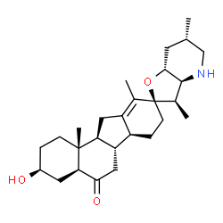 ChemSpider 2D Image | Veratraman-6(5H)-one, 17,23-epoxy-3-hydroxy-, (3beta,5alpha,23beta)- | C27H41NO3