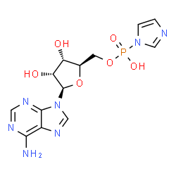 ChemSpider 2D Image | 5'-O-[Hydroxy(1H-imidazol-1-yl)phosphoryl]adenosine | C13H16N7O6P