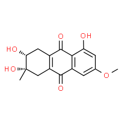 ChemSpider 2D Image | (2S,3R)-1,2,3,4-Tetrahydro-2,3,5-trihydroxy-7-methoxy-2-methyl-9,10-anthracenedione | C16H16O6