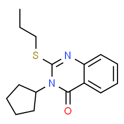 ChemSpider 2D Image | 3-Cyclopentyl-2-propylsulfanyl-3H-quinazolin-4-one | C16H20N2OS