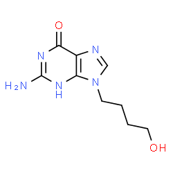 ChemSpider 2D Image | 2-Amino-9-(4-hydroxybutyl)-1H-purin-6(9H)-one | C9H13N5O2