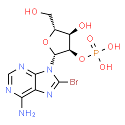 ChemSpider 2D Image | 8-Bromoadenosine 2'-(dihydrogen phosphate) | C10H13BrN5O7P