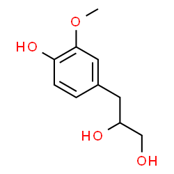 ChemSpider 2D Image | 3-(4-Hydroxy-3-methoxyphenyl)-1,2-propanediol | C10H14O4