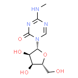 ChemSpider 2D Image | 4-(Methylamino)-1-(beta-D-ribofuranosyl)-1,3,5-triazin-2(1H)-one | C9H14N4O5
