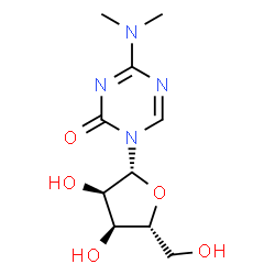 ChemSpider 2D Image | 4-(Dimethylamino)-1-(beta-D-ribofuranosyl)-1,3,5-triazin-2(1H)-one | C10H16N4O5