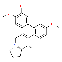 ChemSpider 2D Image | (13aS,14S)-3,7-Dimethoxy-9,11,12,13,13a,14-hexahydrodibenzo[f,h]pyrrolo[1,2-b]isoquinoline-6,14-diol | C22H23NO4