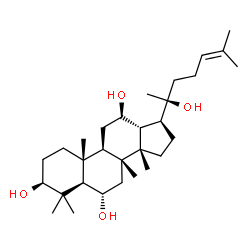 ChemSpider 2D Image | (3beta,6alpha,12beta,14beta)-Dammar-24-ene-3,6,12,20-tetrol | C30H52O4