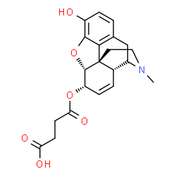 ChemSpider 2D Image | 4-{[(5alpha,6alpha)-3-Hydroxy-17-methyl-7,8-didehydro-4,5-epoxymorphinan-6-yl]oxy}-4-oxobutanoic acid | C21H23NO6