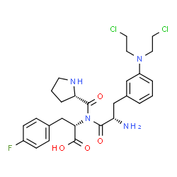 ChemSpider 2D Image | 3-[Bis(2-chloroethyl)amino]-L-phenylalanyl-4-fluoro-N-L-prolyl-L-phenylalanine | C27H33Cl2FN4O4