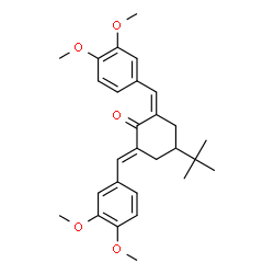 ChemSpider 2D Image | (2Z,6E)-4-tert-Butyl-2,6-bis(3,4-dimethoxybenzylidene)cyclohexanone | C28H34O5