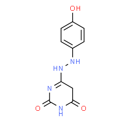 ChemSpider 2D Image | 6-[2-(4-Hydroxyphenyl)hydrazino]-2,4(3H,5H)-pyrimidinedione | C10H10N4O3