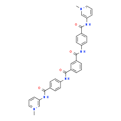 ChemSpider 2D Image | 3,3'-[1,3-Phenylenebis(carbonylimino-4,1-phenylenecarbonylimino)]bis(1-methylpyridinium) | C34H30N6O4