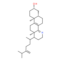 ChemSpider 2D Image | (6aS,8S,10aS,12aR)-10a,12a-Dimethyl-1-(6-methyl-5-methylene-2-heptanyl)-1,2,3,5,6,6a,7,8,9,10,10a,11,12,12a-tetradecahydronaphtho[1,2-h]quinolin-8-ol | C28H45NO