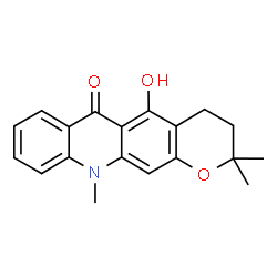 ChemSpider 2D Image | 5-Hydroxy-2,2,11-trimethyl-2,3,4,11-tetrahydro-6H-pyrano[3,2-b]acridin-6-one | C19H19NO3