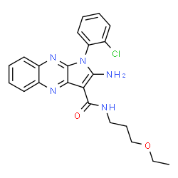 ChemSpider 2D Image | 2-Amino-1-(2-chlorophenyl)-N-(3-ethoxypropyl)-1H-pyrrolo[2,3-b]quinoxaline-3-carboxamide | C22H22ClN5O2