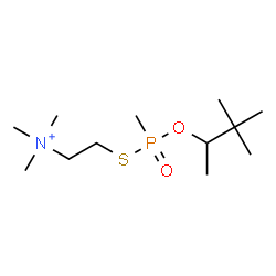 ChemSpider 2D Image | Ethanaminium, N,N,N-trimethyl-2-((methyl(1,2,2-trimethylpropoxy)phosphinyl)thio)- | C12H29NO2PS