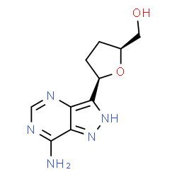 ChemSpider 2D Image | [(2S,5R)-5-(7-Amino-2H-pyrazolo[4,3-d]pyrimidin-3-yl)tetrahydro-2-furanyl]methanol | C10H13N5O2