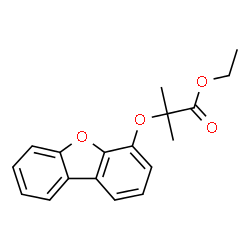 ChemSpider 2D Image | Ethyl 2-(dibenzo[b,d]furan-4-yloxy)-2-methylpropanoate | C18H18O4
