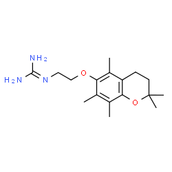 ChemSpider 2D Image | 2-{2-[(2,2,5,7,8-Pentamethyl-3,4-dihydro-2H-chromen-6-yl)oxy]ethyl}guanidine | C17H27N3O2