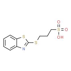 ChemSpider 2D Image | 3-(2-benzothiazolylthio)-1-propanesulfonic acid | C10H11NO3S3