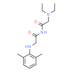 ChemSpider 2D Image | 2-(Diethylamino)-N-{[(2,6-dimethylphenyl)amino]acetyl}acetamide | C16H25N3O2