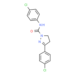 ChemSpider 2D Image | N,3-Bis(4-chlorophenyl)-4,5-dihydro-1H-pyrazole-1-carboxamide | C16H13Cl2N3O