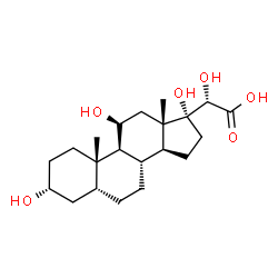 ChemSpider 2D Image | (3alpha,5beta,11beta,20S)-3,11,17,20-Tetrahydroxypregnan-21-oic acid | C21H34O6