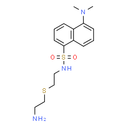 ChemSpider 2D Image | 1-Naphthalenesulfonamide, N-(2-((2-aminoethyl)thio)ethyl)-5-(dimethylamino)- | C16H23N3O2S2