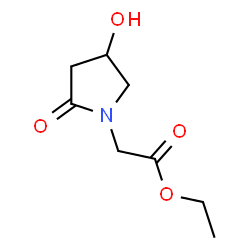 ChemSpider 2D Image | Ethyl (4-hydroxy-2-oxo-1-pyrrolidinyl)acetate | C8H13NO4