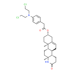 ChemSpider 2D Image | (4aS,4bR,8S,10aR,10bS,12aS)-10a,12a-Dimethyl-2-oxo-1,2,3,4,4a,4b,5,7,8,9,10,10a,10b,11,12,12a-hexadecahydronaphtho[2,1-f]quinolin-8-yl {4-[bis(2-chloroethyl)amino]phenyl}acetate | C31H42Cl2N2O3
