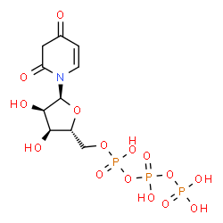 ChemSpider 2D Image | 1-[5-O-(Hydroxy{[hydroxy(phosphonooxy)phosphoryl]oxy}phosphoryl)-alpha-D-ribofuranosyl]-2,4(1H,3H)-pyridinedione | C10H16NO15P3