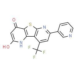 ChemSpider 2D Image | 7-(Pyridin-3-yl)-9-(trifluoromethyl)pyrido[2',3':4,5]thieno[2,3-b]pyridine-2,4-diol | C16H8F3N3O2S