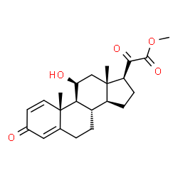 ChemSpider 2D Image | Methyl (11beta)-11-hydroxy-3,20-dioxopregna-1,4-dien-21-oate | C22H28O5