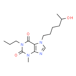 ChemSpider 2D Image | 7-(5-Hydroxyhexyl)-3-methyl-1-propyl-3,7-dihydro-1H-purine-2,6-dione | C15H24N4O3