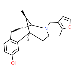 ChemSpider 2D Image | (1R,9R,13R)-1,13-Dimethyl-10-[(2-methyl-3-furyl)methyl]-10-azatricyclo[7.3.1.0~2,7~]trideca-2,4,6-trien-4-ol | C20H25NO2