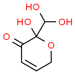 ChemSpider 2D Image | 2-(Dihydroxymethyl)-2-hydroxy-2H-pyran-3(6H)-one | C6H8O5