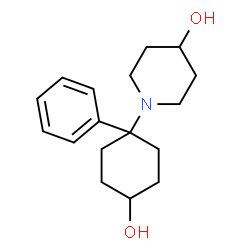 ChemSpider 2D Image | 1-(4-Hydroxy-1-phenylcyclohexyl)-4-piperidinol | C17H25NO2