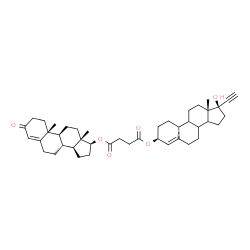 ChemSpider 2D Image | (3beta,8xi,9xi,14xi,17alpha)-17-Hydroxy-19-norpregn-4-en-20-yn-3-yl (17beta)-3-oxoandrost-4-en-17-yl succinate | C43H58O6