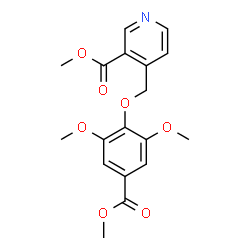 ChemSpider 2D Image | Methyl 4-{[2,6-dimethoxy-4-(methoxycarbonyl)phenoxy]methyl}nicotinate | C18H19NO7