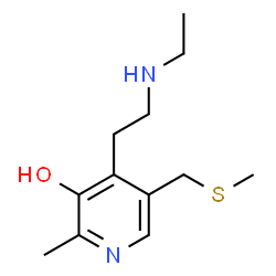 ChemSpider 2D Image | 4-(2-(Ethylamino)ethyl)-2-methyl-5-((methylthio)methyl)-3-pyridinol | C12H20N2OS