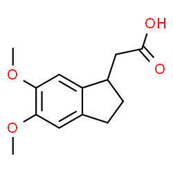 ChemSpider 2D Image | 2,3-DIHYDRO-5,6-DIMETHOXY-1H-INDENE-1-ACETIC ACID | C13H16O4
