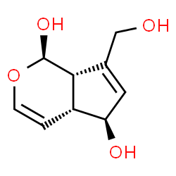 ChemSpider 2D Image | (1R,4aR,5S,7aS)-7-(Hydroxymethyl)-1,4a,5,7a-tetrahydrocyclopenta[c]pyran-1,5-diol | C9H12O4