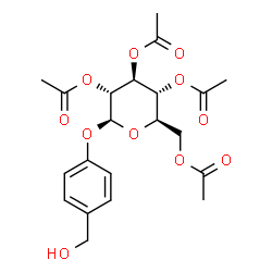 ChemSpider 2D Image | Î²-D-Glucopyranoside, 4-(hydroxymethyl)phenyl, 2,3,4,6-tetraacetate | C21H26O11