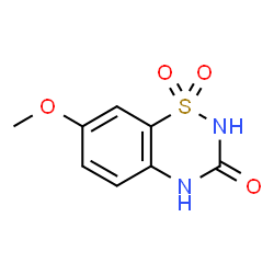 ChemSpider 2D Image | 7-Methoxy-2H-1,2,4-benzothiadiazin-3(4H)-one 1,1-dioxide | C8H8N2O4S