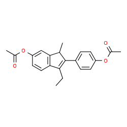 ChemSpider 2D Image | 2-(4-Acetoxyphenyl)-3-ethyl-1-methyl-6-indenyl acetat | C22H22O4