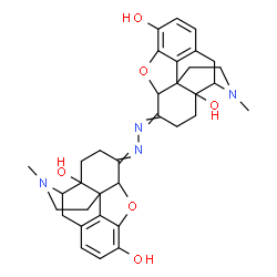 ChemSpider 2D Image | 6,6'-(1,2-Hydrazinediylidene)bis(17-methyl-4,5-epoxymorphinan-3,14-diol) | C34H38N4O6