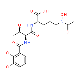 ChemSpider 2D Image | N-(2,3-Dihydroxybenzoyl)-L-threonyl-N~5~-acetyl-N~5~-hydroxy-L-ornithine | C18H25N3O9